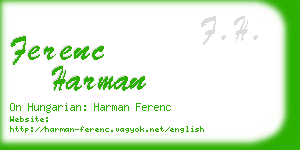 ferenc harman business card